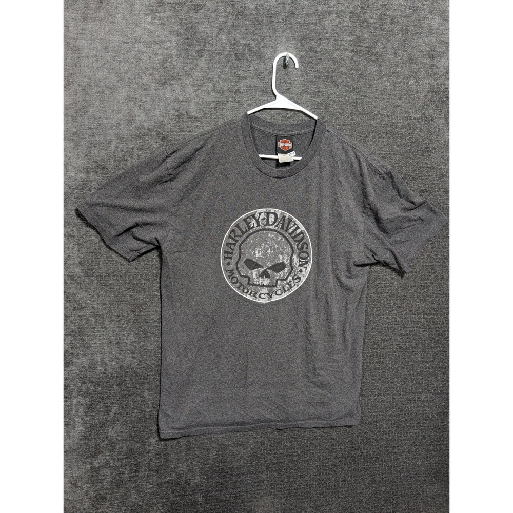 Harley Davidson Mens Willie G Skull Graphic T-Shirt Gray XL Williams Lebanon NJ
